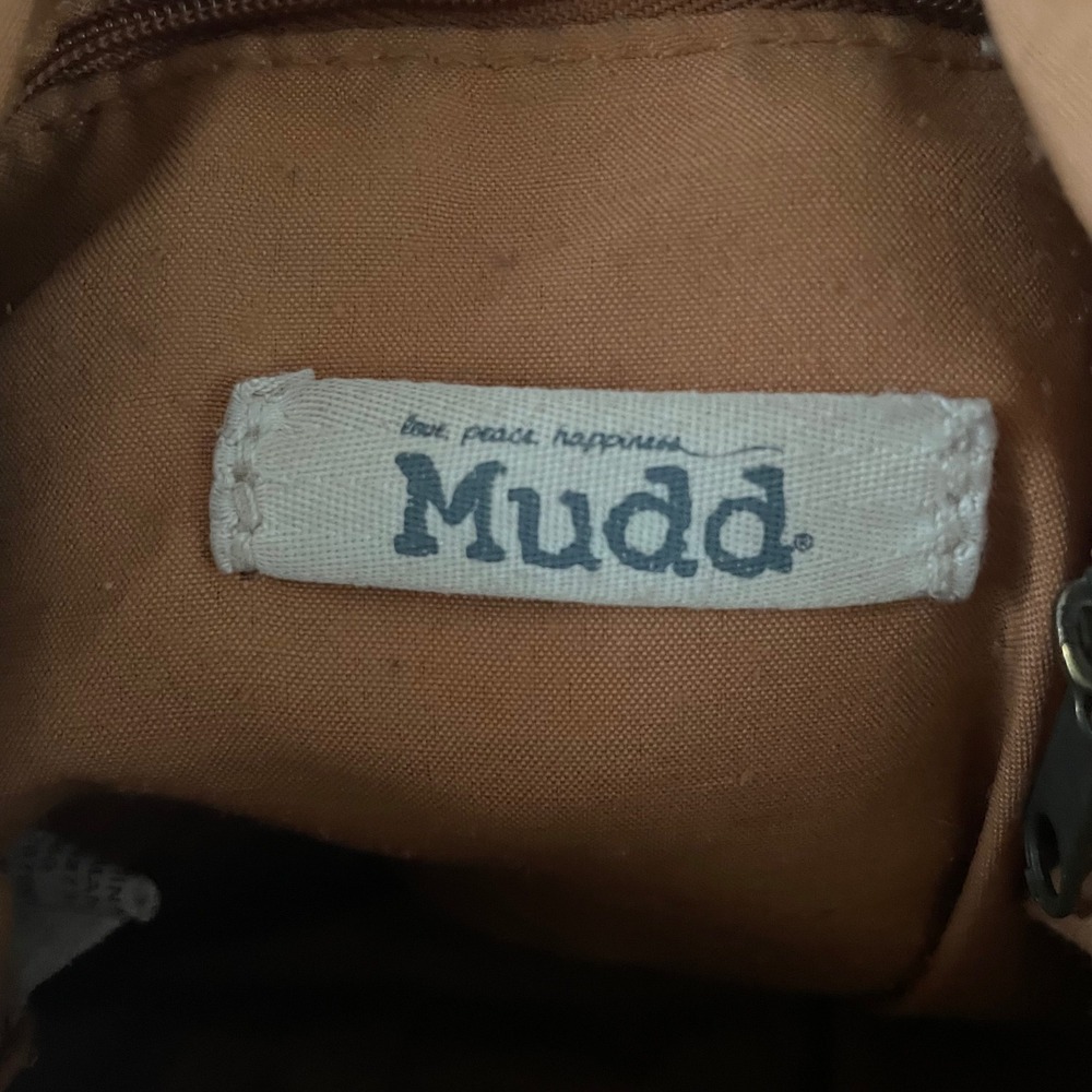 Y2K MUDD Boho Indie Crossbody Earthy Vegan Leather Orange Brown Bag embroidered - Picture 6 of 12